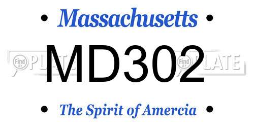MD302 Massachusetts License Plate