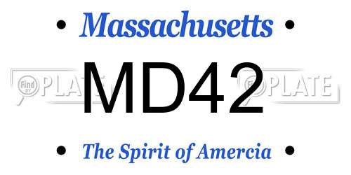 MD42 Massachusetts License Plate