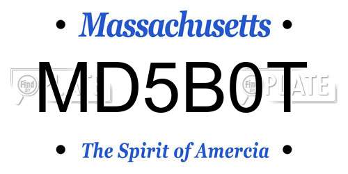MD5B0T Massachusetts License Plate