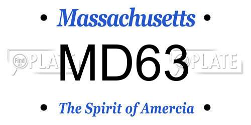 MD63 Massachusetts License Plate