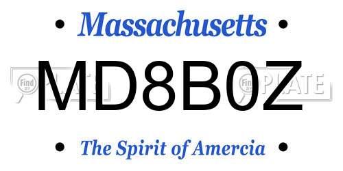 MD8B0Z Massachusetts License Plate
