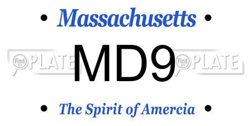 MD9 Massachusetts License Plate