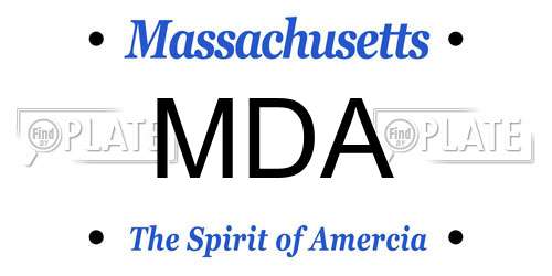 MDA Massachusetts License Plate