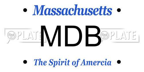 MDB Massachusetts License Plate