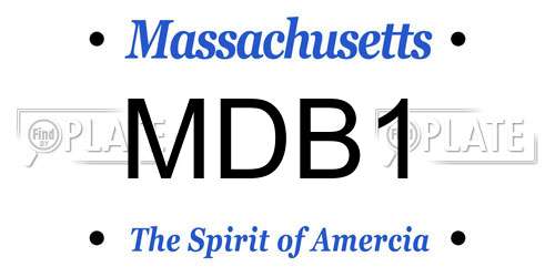 MDB1 Massachusetts License Plate