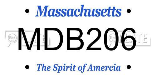 MDB206 Massachusetts License Plate