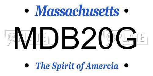 MDB20G Massachusetts License Plate