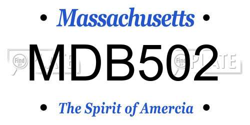 MDB502 Massachusetts License Plate