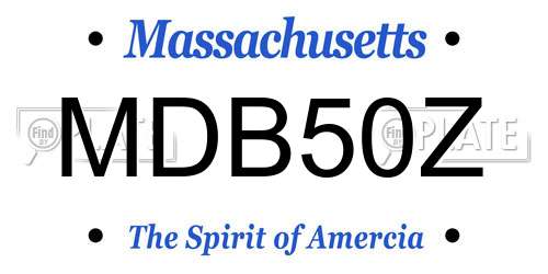 MDB50Z Massachusetts License Plate