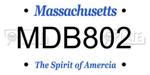 MDB802 Massachusetts License Plate