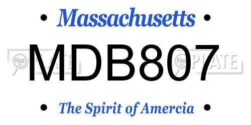 MDB807 Massachusetts License Plate
