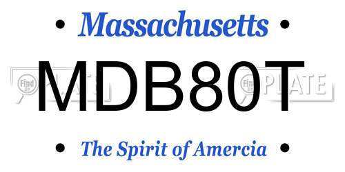 MDB80T Massachusetts License Plate