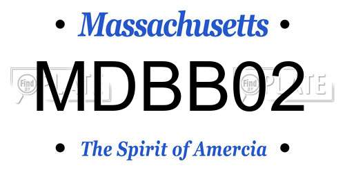 MDBB02 Massachusetts License Plate