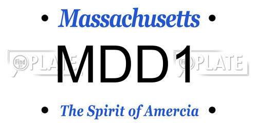 MDD1 Massachusetts License Plate