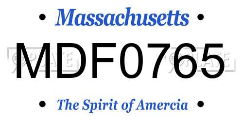 MDF0765 Massachusetts License Plate
