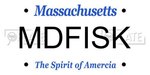 MDFISK Massachusetts License Plate