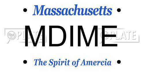 MDIME Massachusetts License Plate