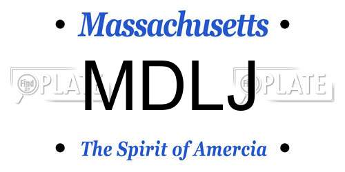 MDLJ Massachusetts License Plate