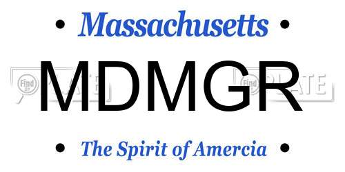 MDMGR Massachusetts License Plate