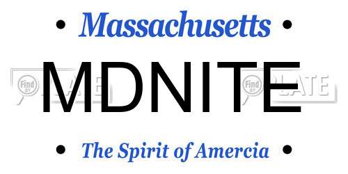 MDNITE Massachusetts License Plate