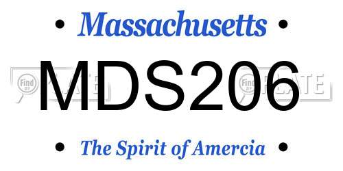 MDS206 Massachusetts License Plate