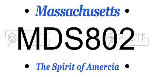 MDS802 Massachusetts License Plate