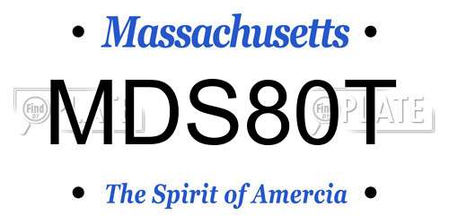 MDS80T Massachusetts License Plate