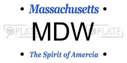 MDW Massachusetts License Plate