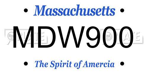 MDW900 Massachusetts License Plate
