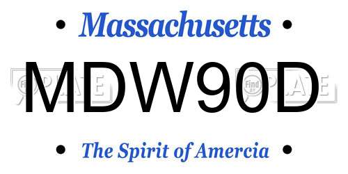 MDW90D Massachusetts License Plate