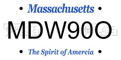 MDW90O Massachusetts License Plate