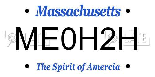 ME0H2H Massachusetts License Plate