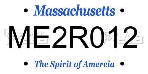 ME2R012 Massachusetts License Plate