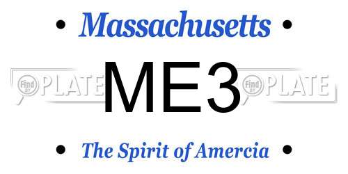 ME3 Massachusetts License Plate