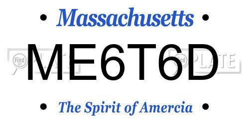 ME6T6D Massachusetts License Plate