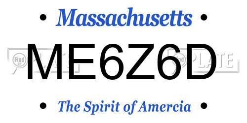 ME6Z6D Massachusetts License Plate