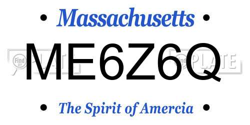 ME6Z6Q Massachusetts License Plate