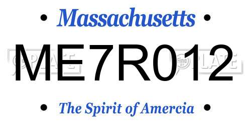 ME7R012 Massachusetts License Plate