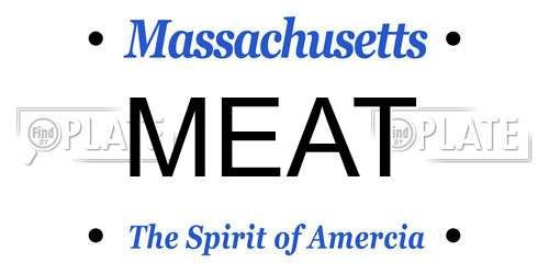 MEAT Massachusetts License Plate