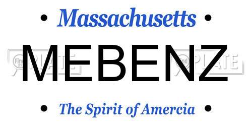 MEBENZ Massachusetts License Plate