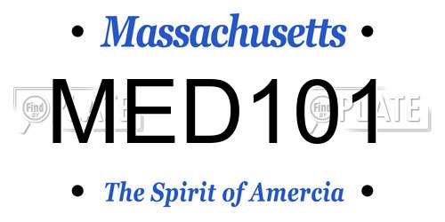 MED101 Massachusetts License Plate