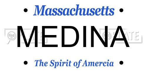 MEDINA Massachusetts License Plate