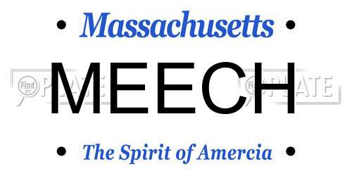 MEECH Massachusetts License Plate