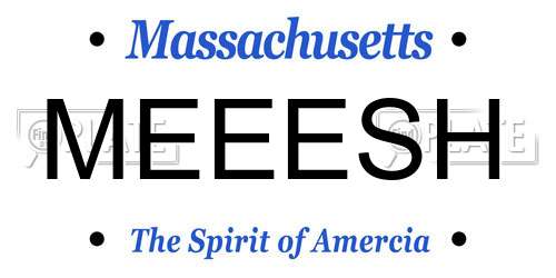 MEEESH Massachusetts License Plate