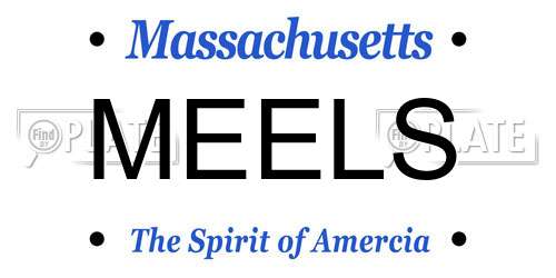 MEELS Massachusetts License Plate