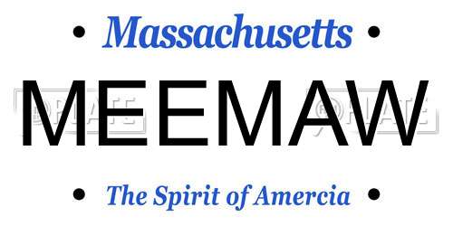 MEEMAW Massachusetts License Plate