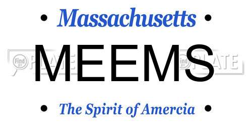 MEEMS Massachusetts License Plate
