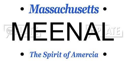 MEENAL Massachusetts License Plate