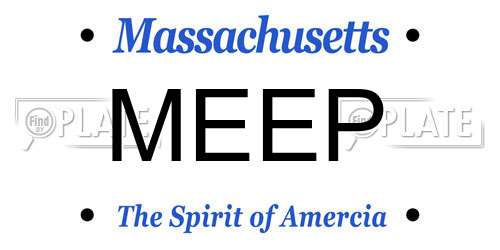 MEEP Massachusetts License Plate