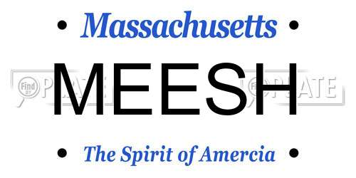 MEESH Massachusetts License Plate